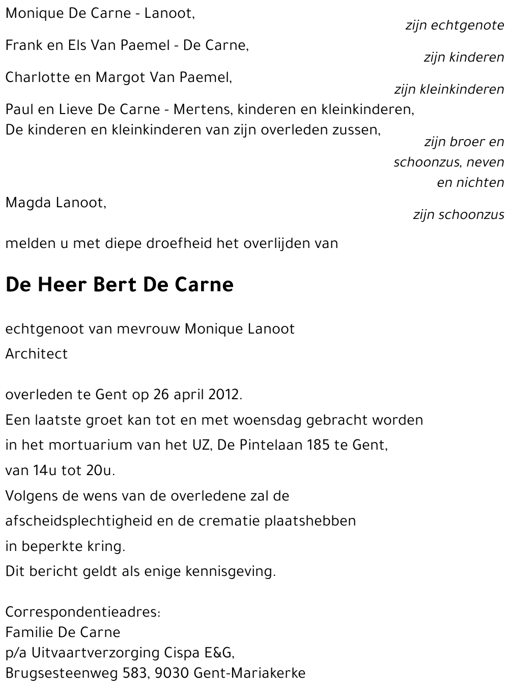 Bert De Carne