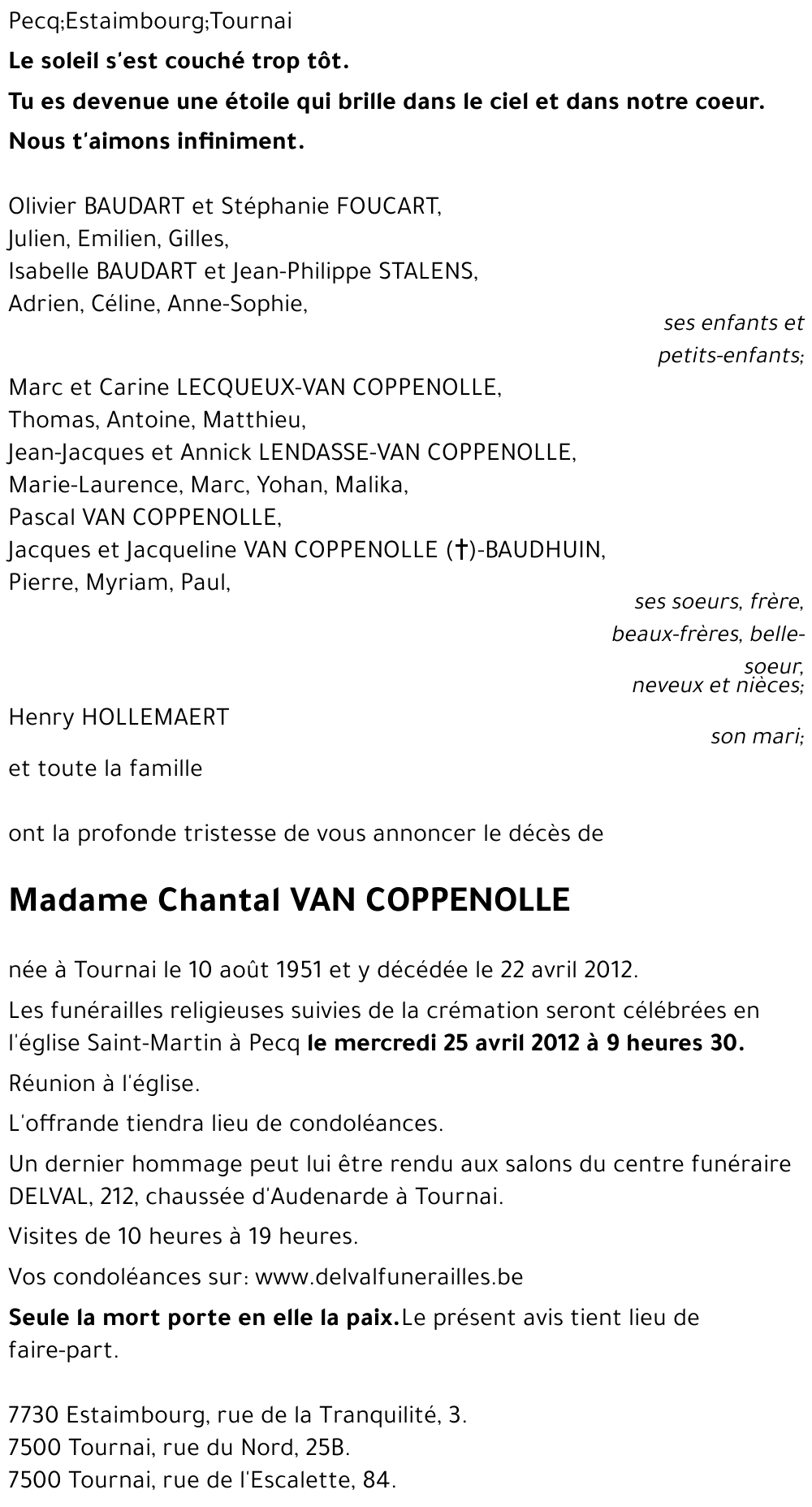 Chantal VAN COPPENOLLE