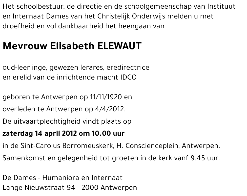 Elisabeth ELEWAUT