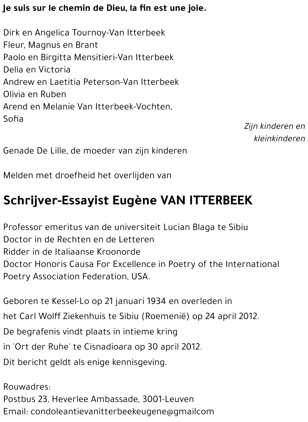 Eugène VAN ITTERBEEK