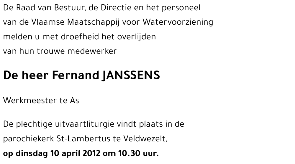 Fernand JANSSENS
