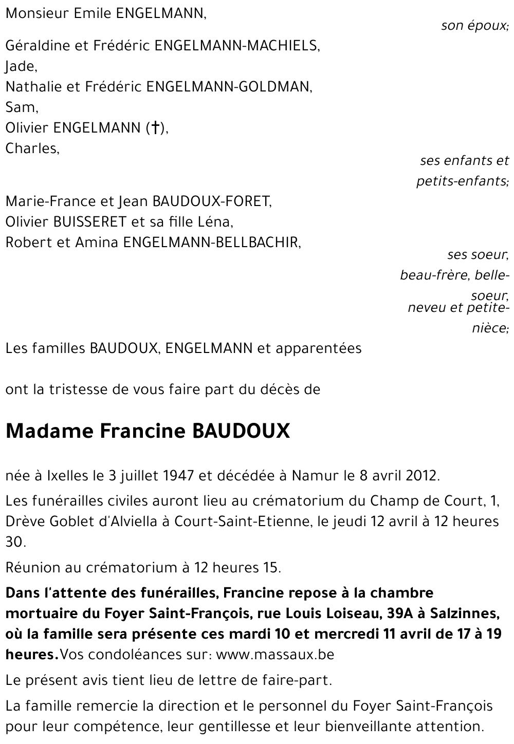 Francine BAUDOUX