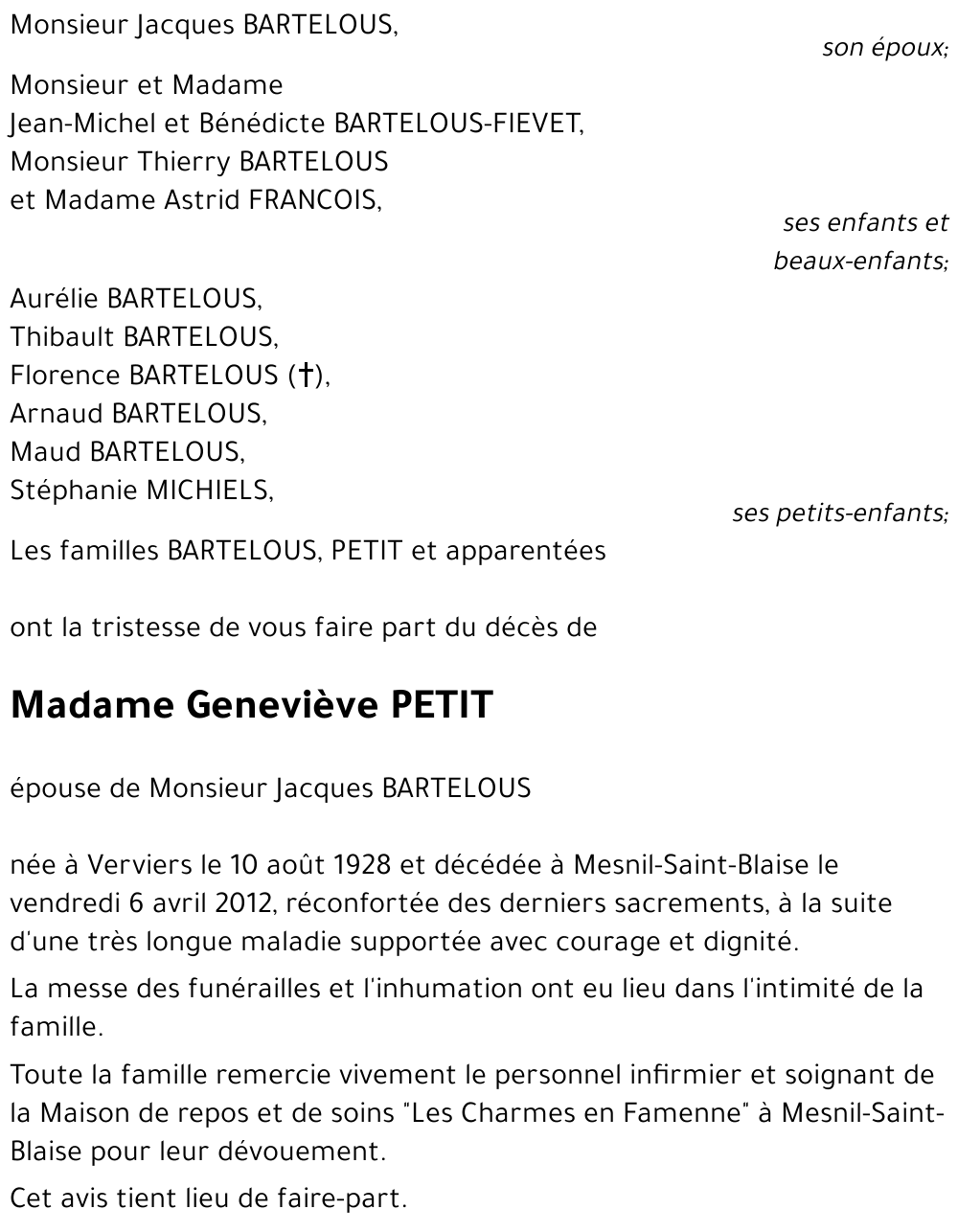 Geneviève PETIT