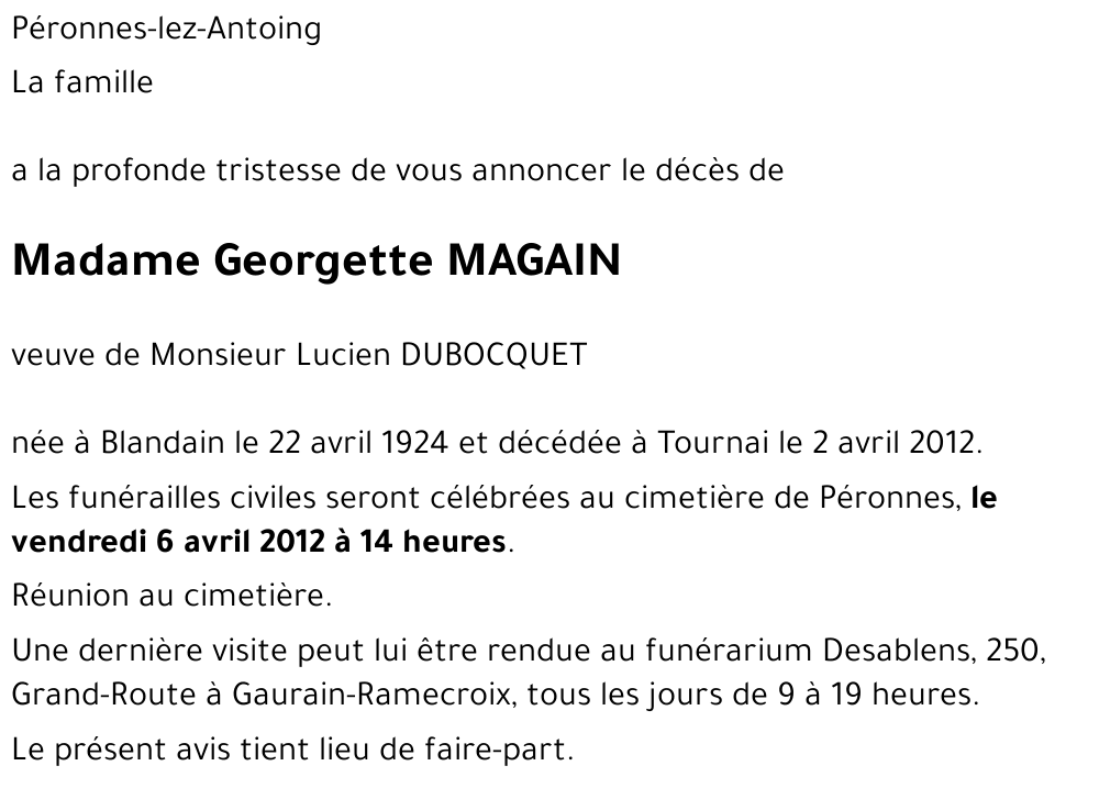 Georgette MAGAIN