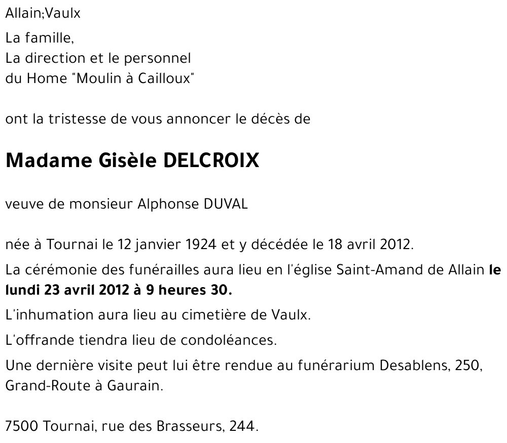 Gisèle DELCROIX