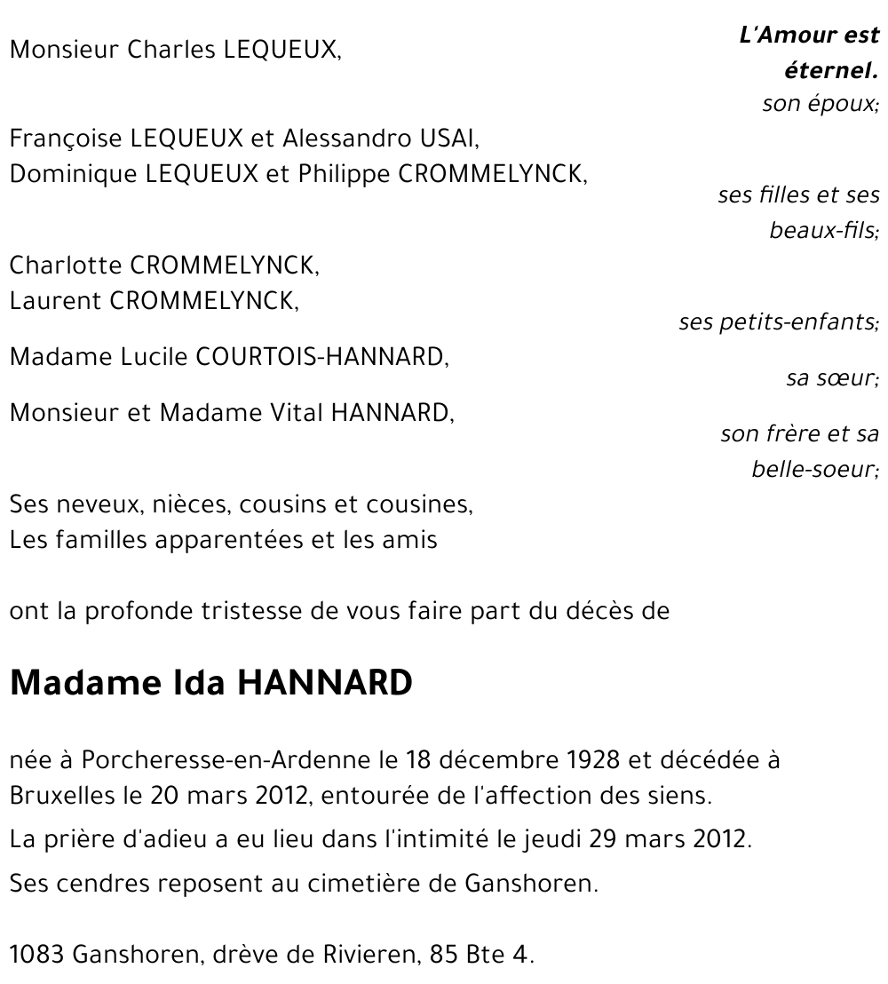 Ida HANNARD