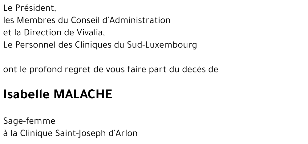 Isabelle MALACHE