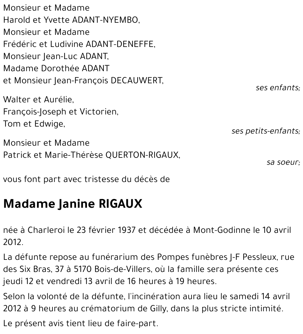 Janine RIGAUX