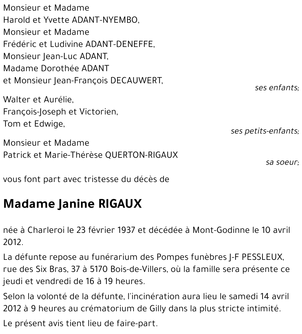 Janine RIGAUX