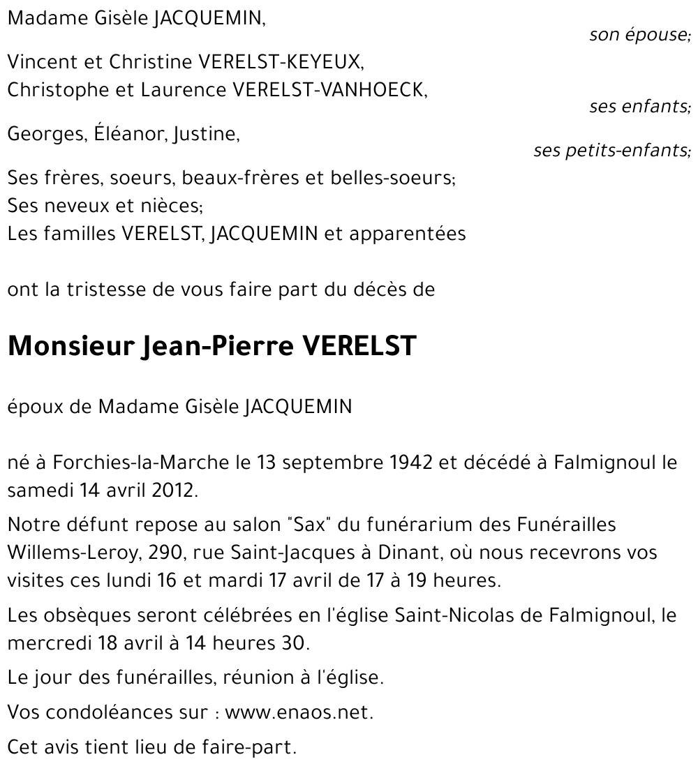Jean-Pierre VERELST