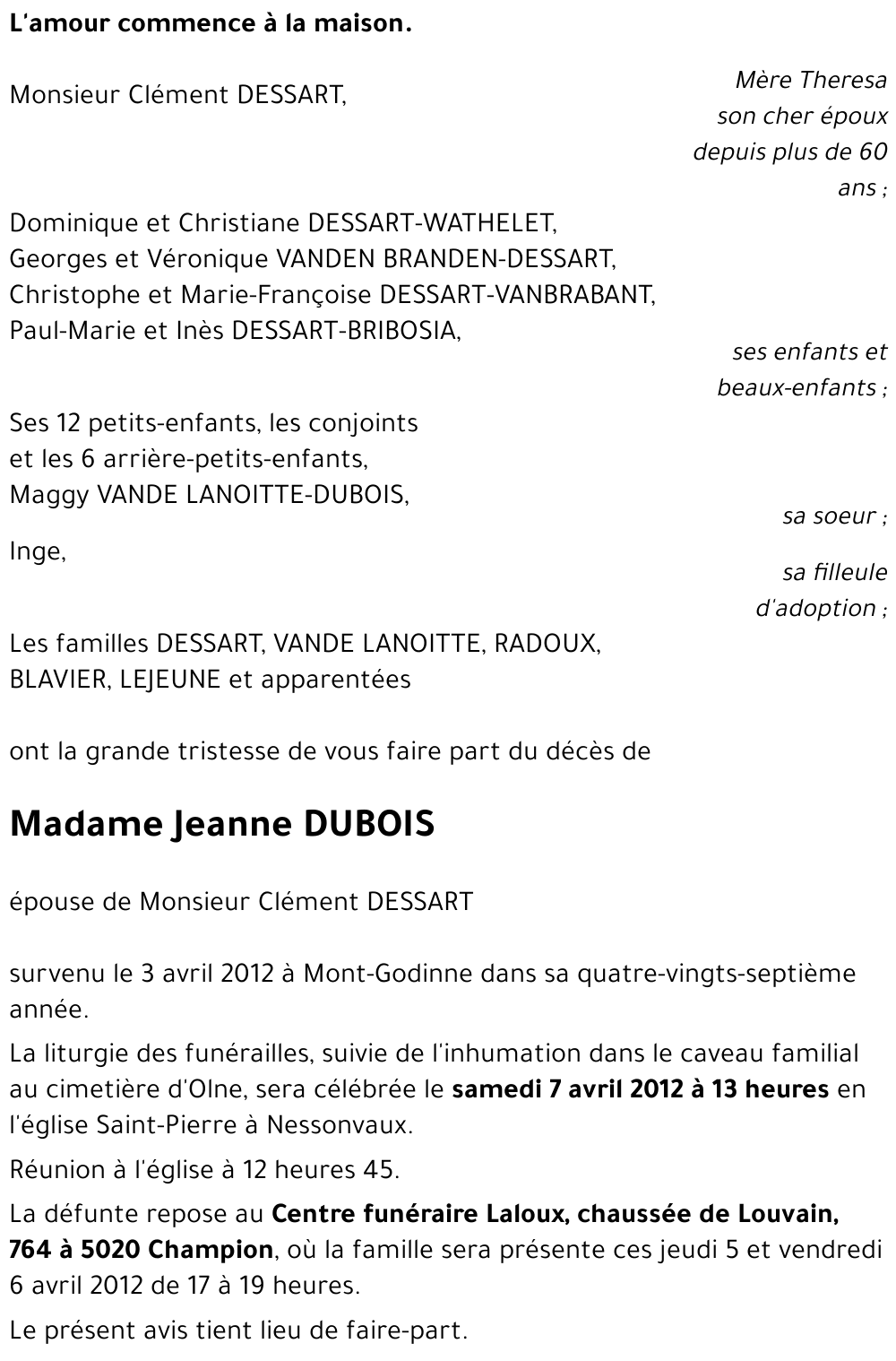 Jeanne DUBOIS