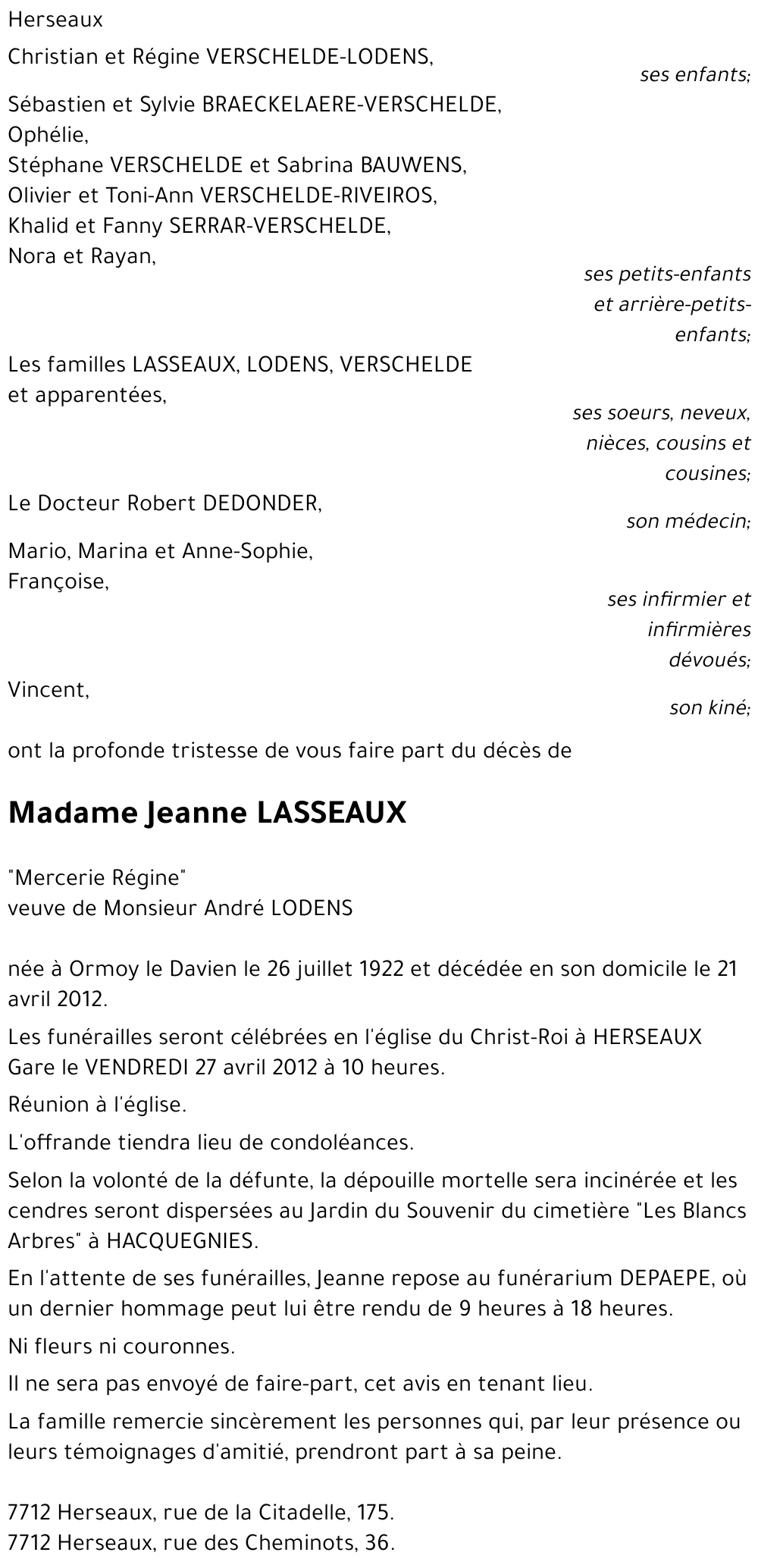 Jeanne LASSEAUX