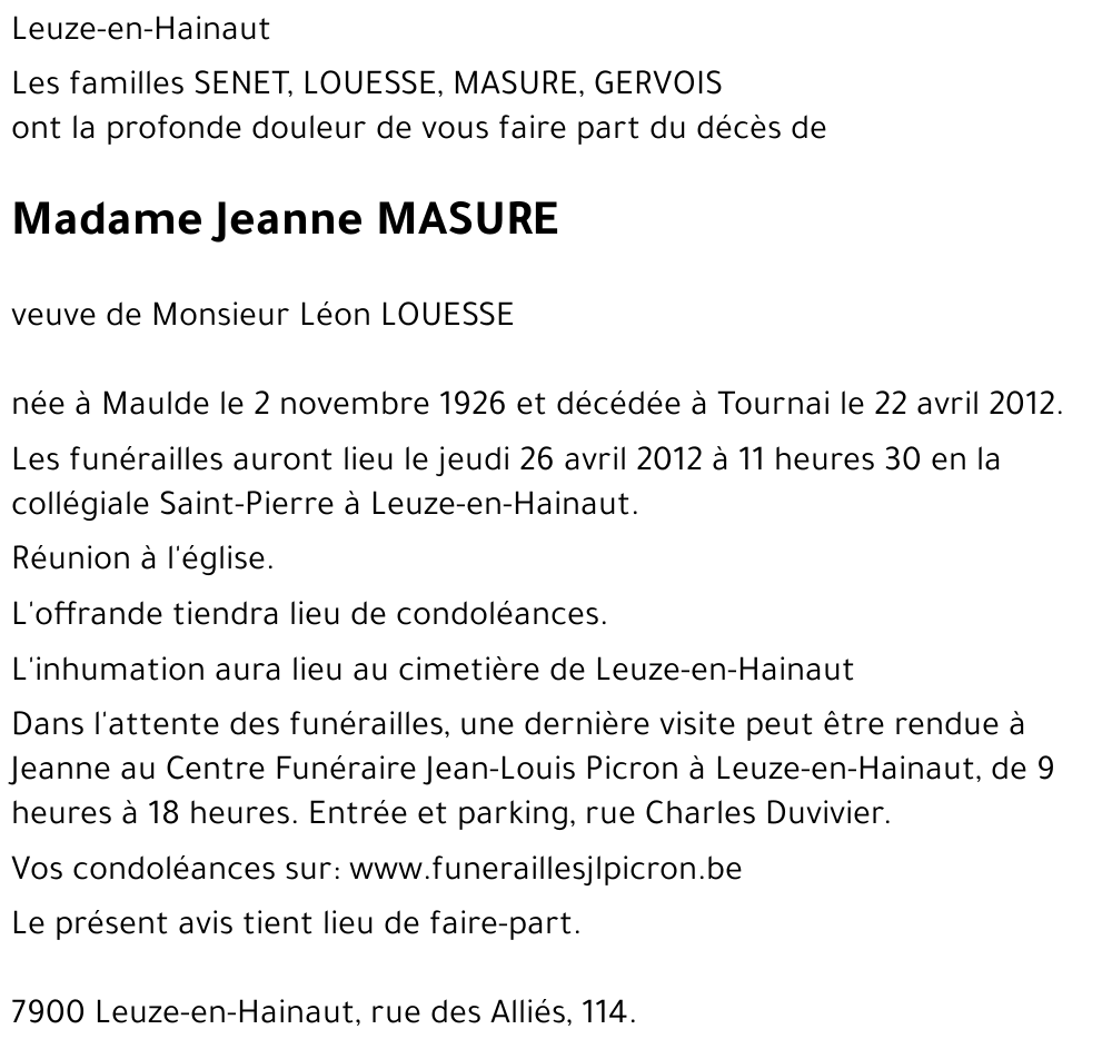 Jeanne Masure