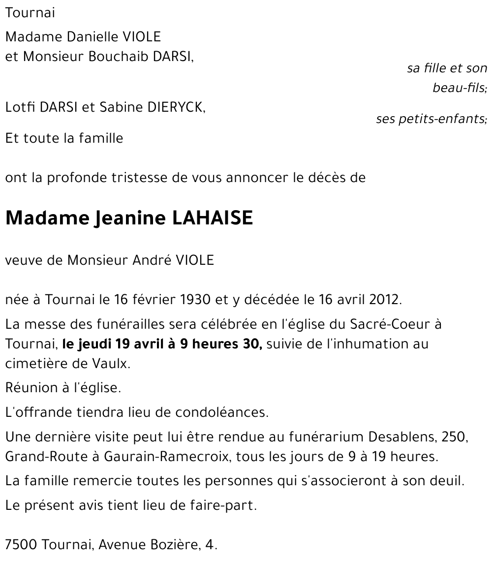 Jeannine LAHAISE