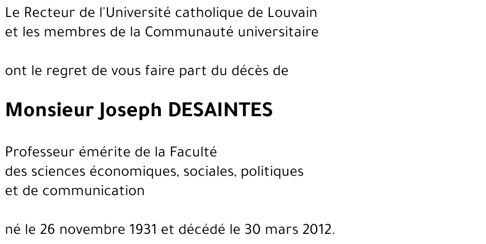 Joseph DESAINTES