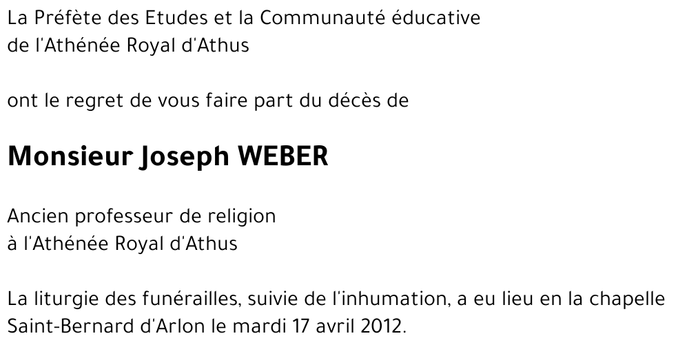 Joseph WEBER