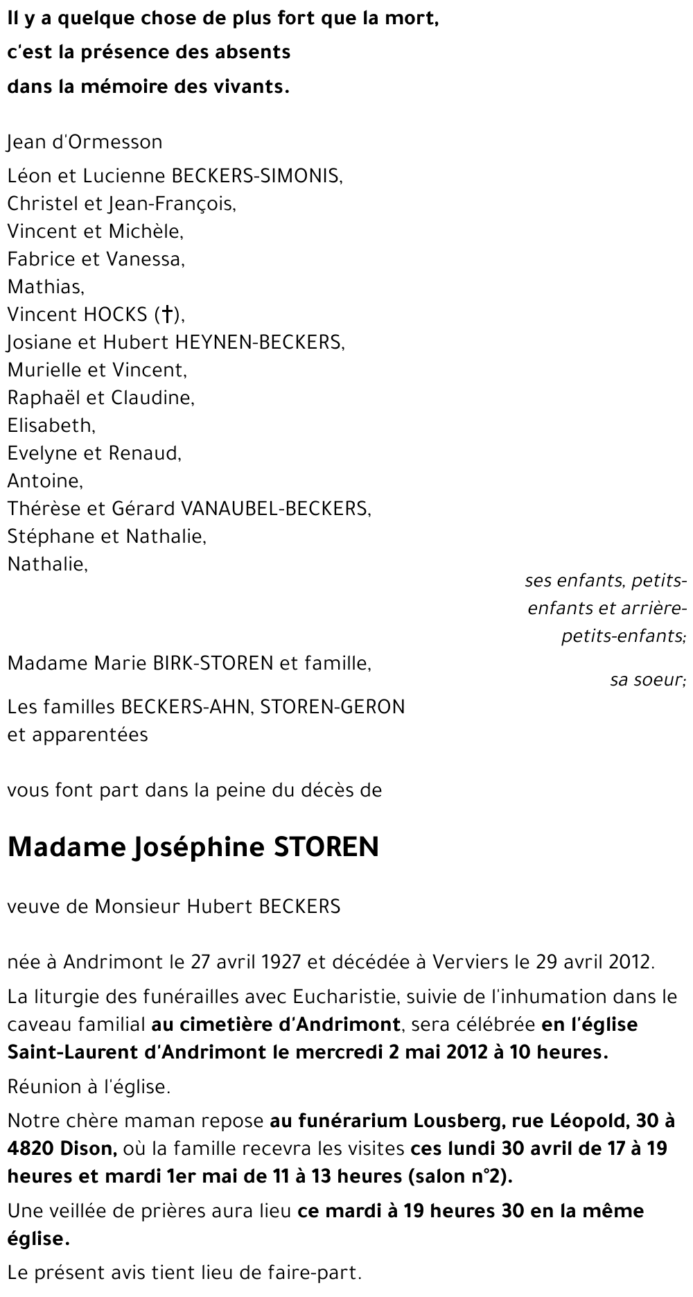 Joséphine STOREN