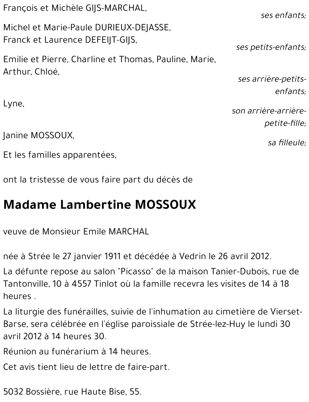 Lambertine MOSSOUX