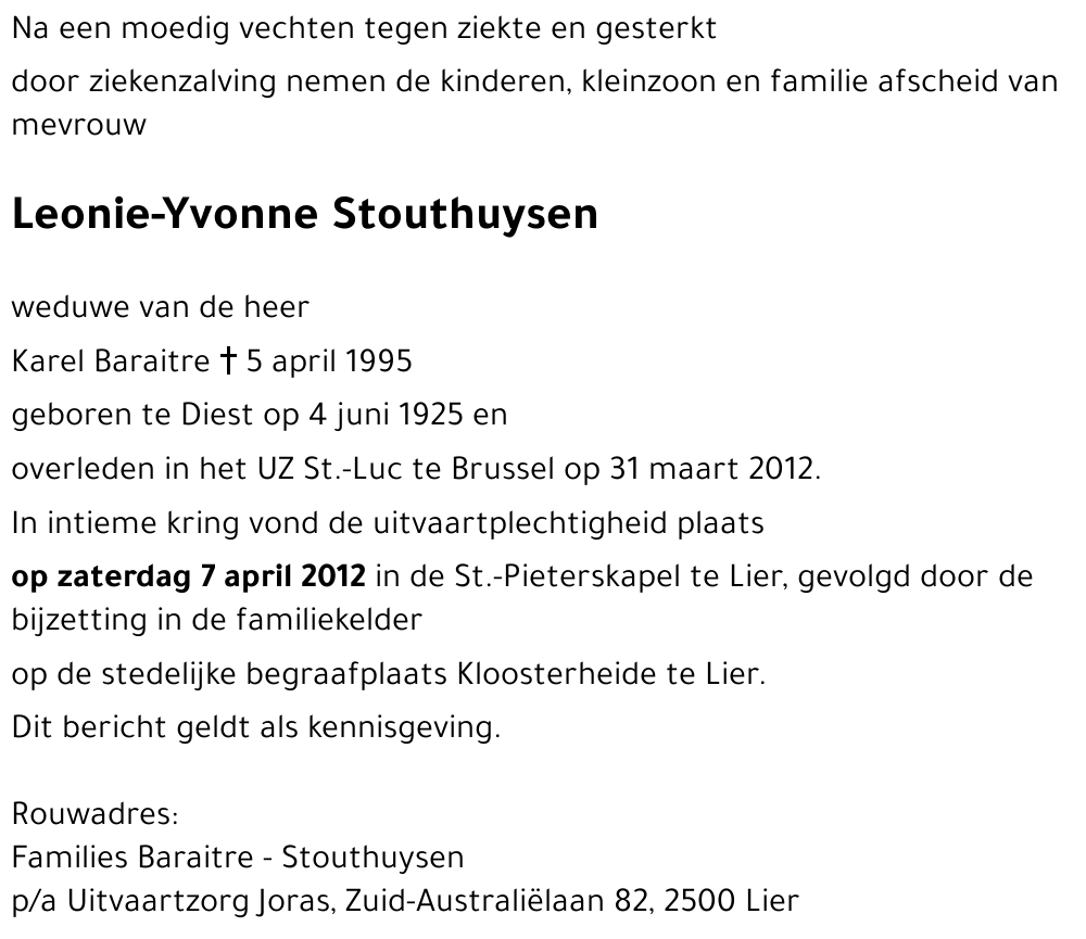 Leonie-Yvonne STOUTHUYSEN