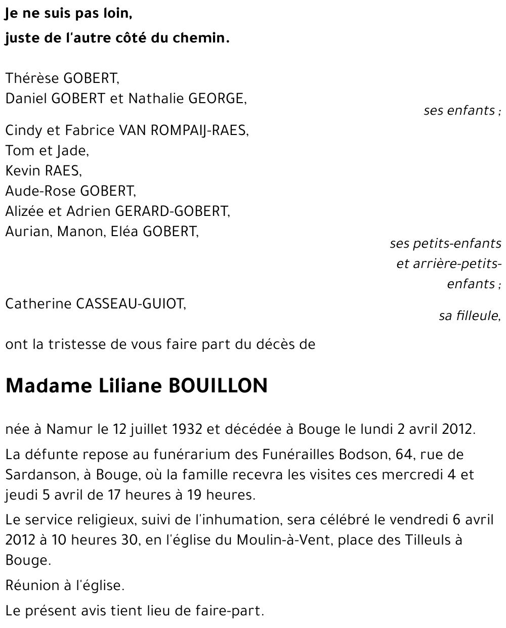 Liliane BOUILLON