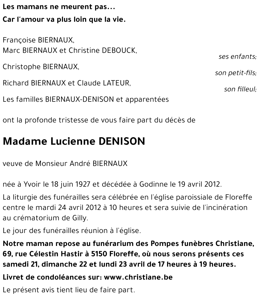 Lucienne DENISON