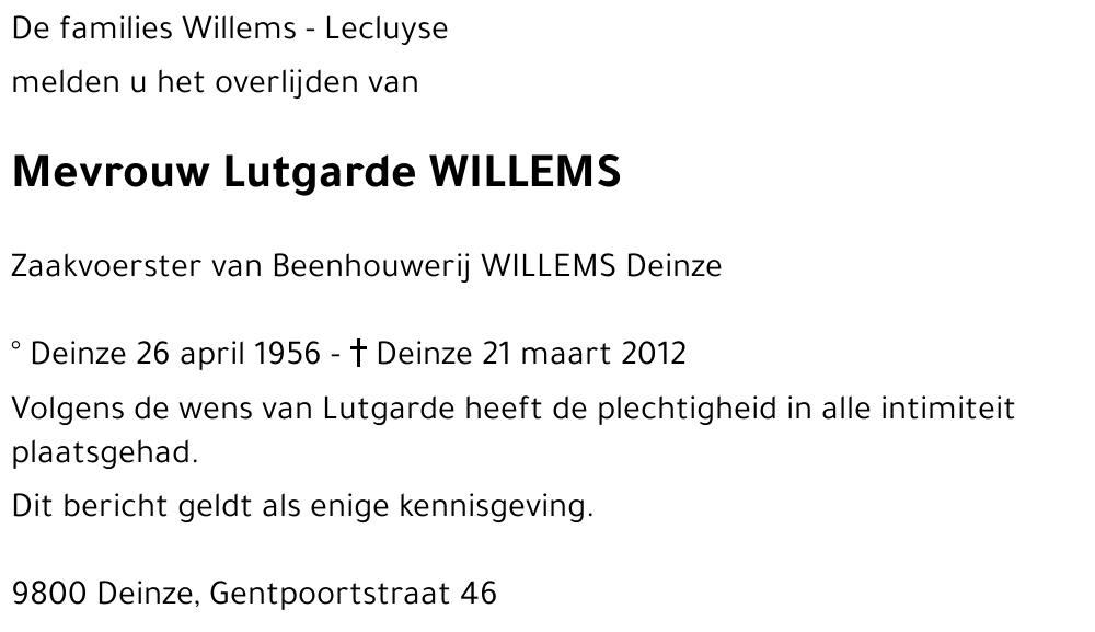 Lutgarde WILLEMS