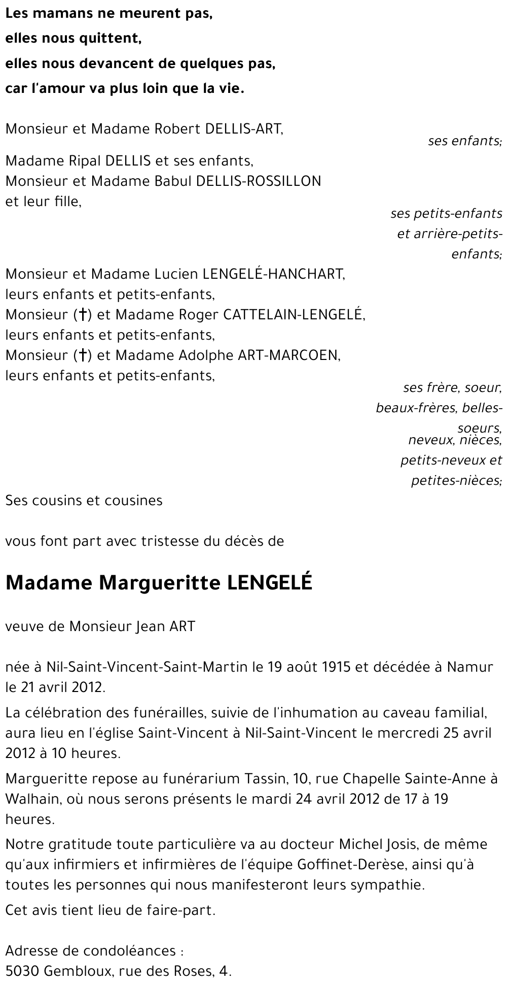 Margueritte LENGELE