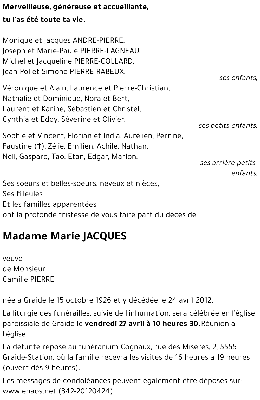 Marie JACQUES