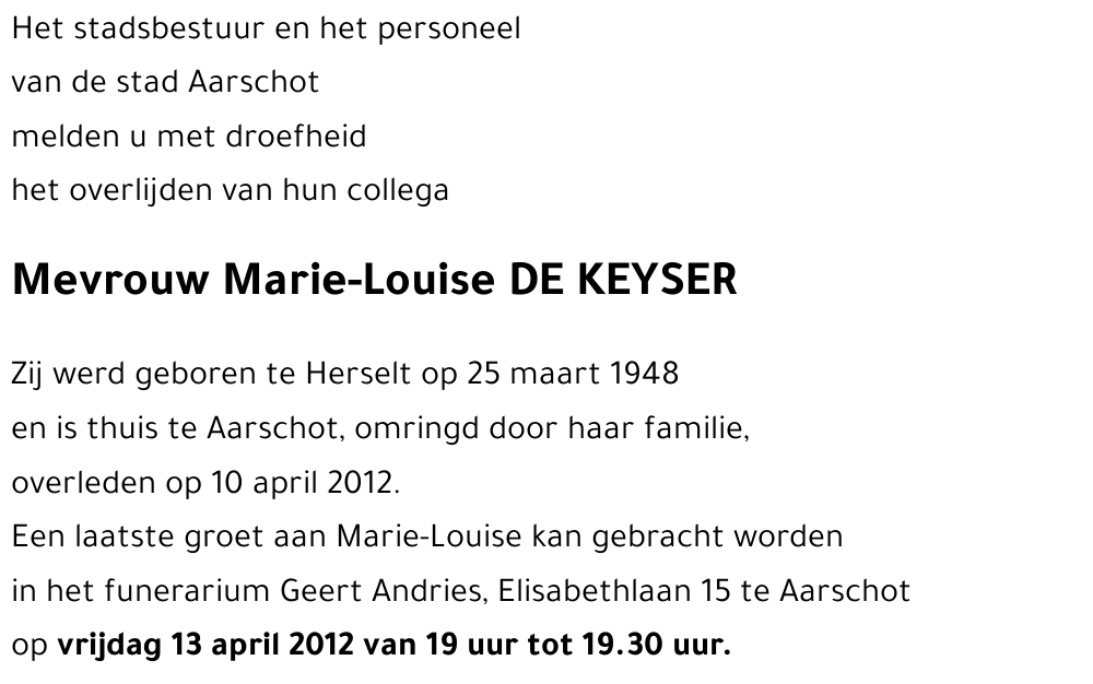 Marie-Louise DE KEYSER