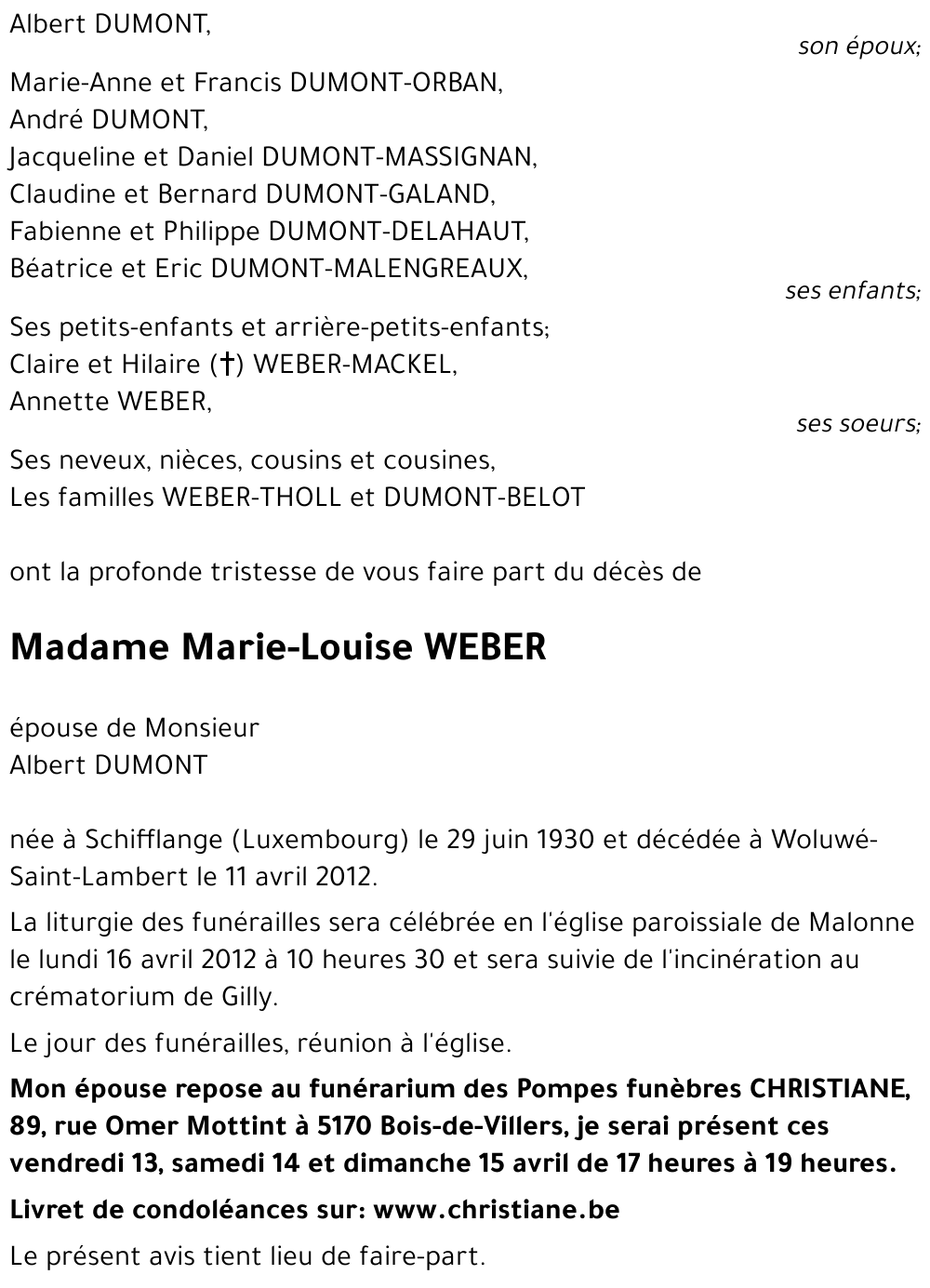 Marie-Louise WEBER
