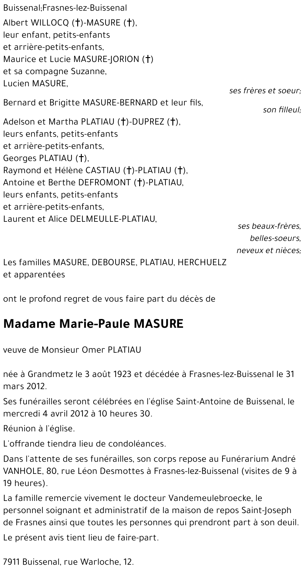 Marie-Paule MASURE