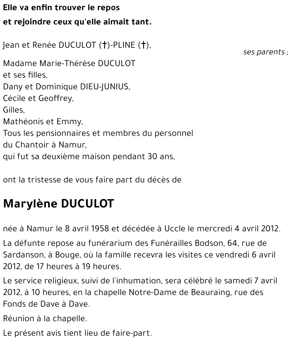 Marylène DUCULOT