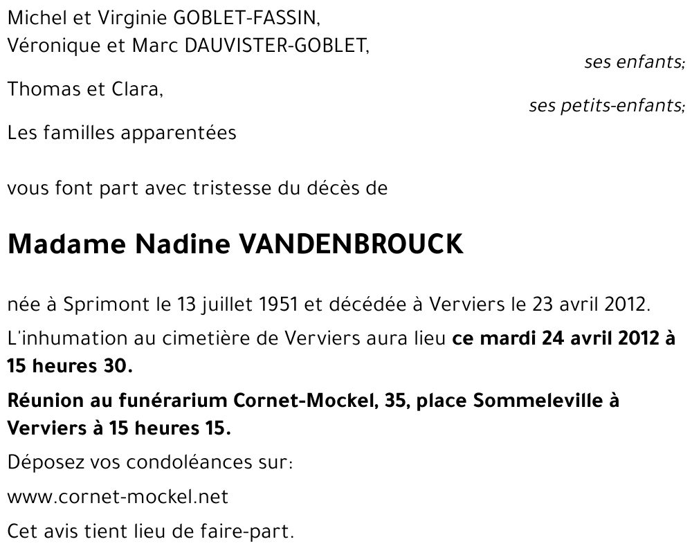 Nadine VANDENBROUCK