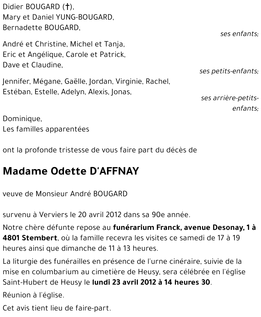 Odette D'AFFNAY