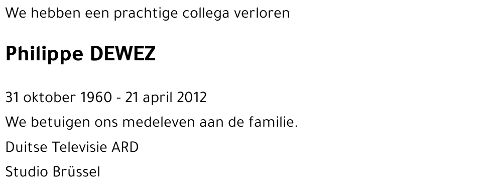 Philippe DEWEZ