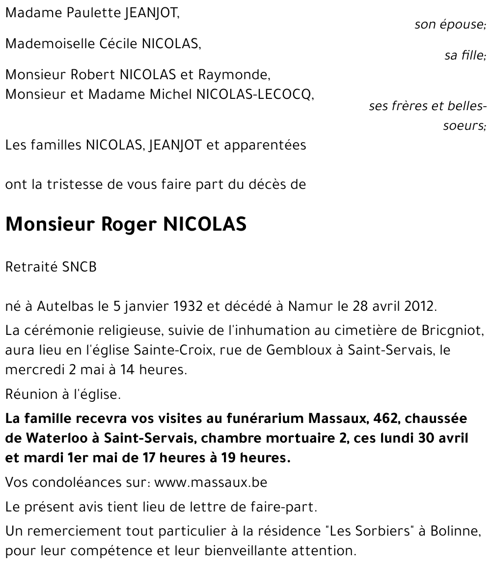 Roger NICOLAS