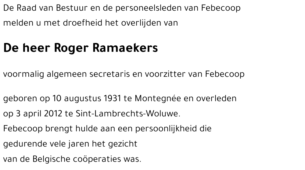 Roger RAMAEKERS