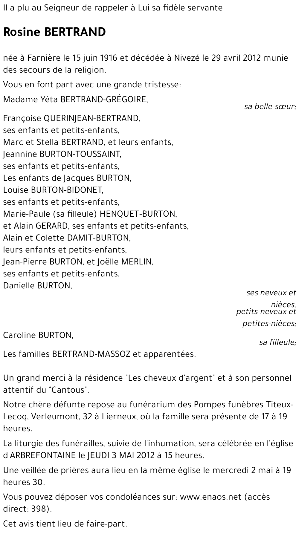 Rosine BERTRAND
