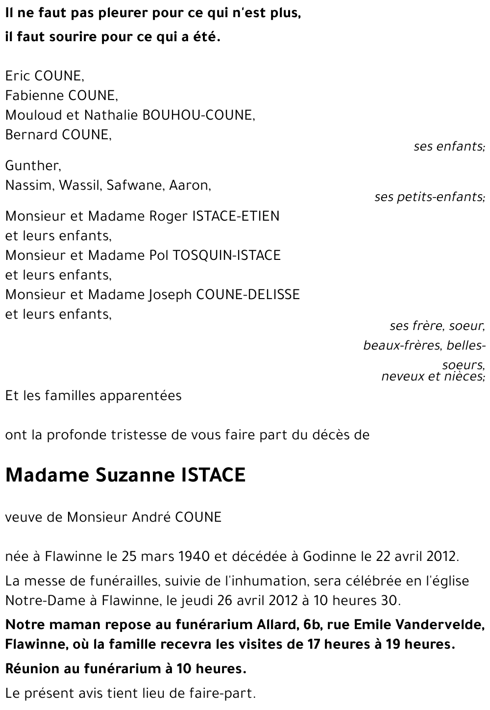 Suzanne ISTACE