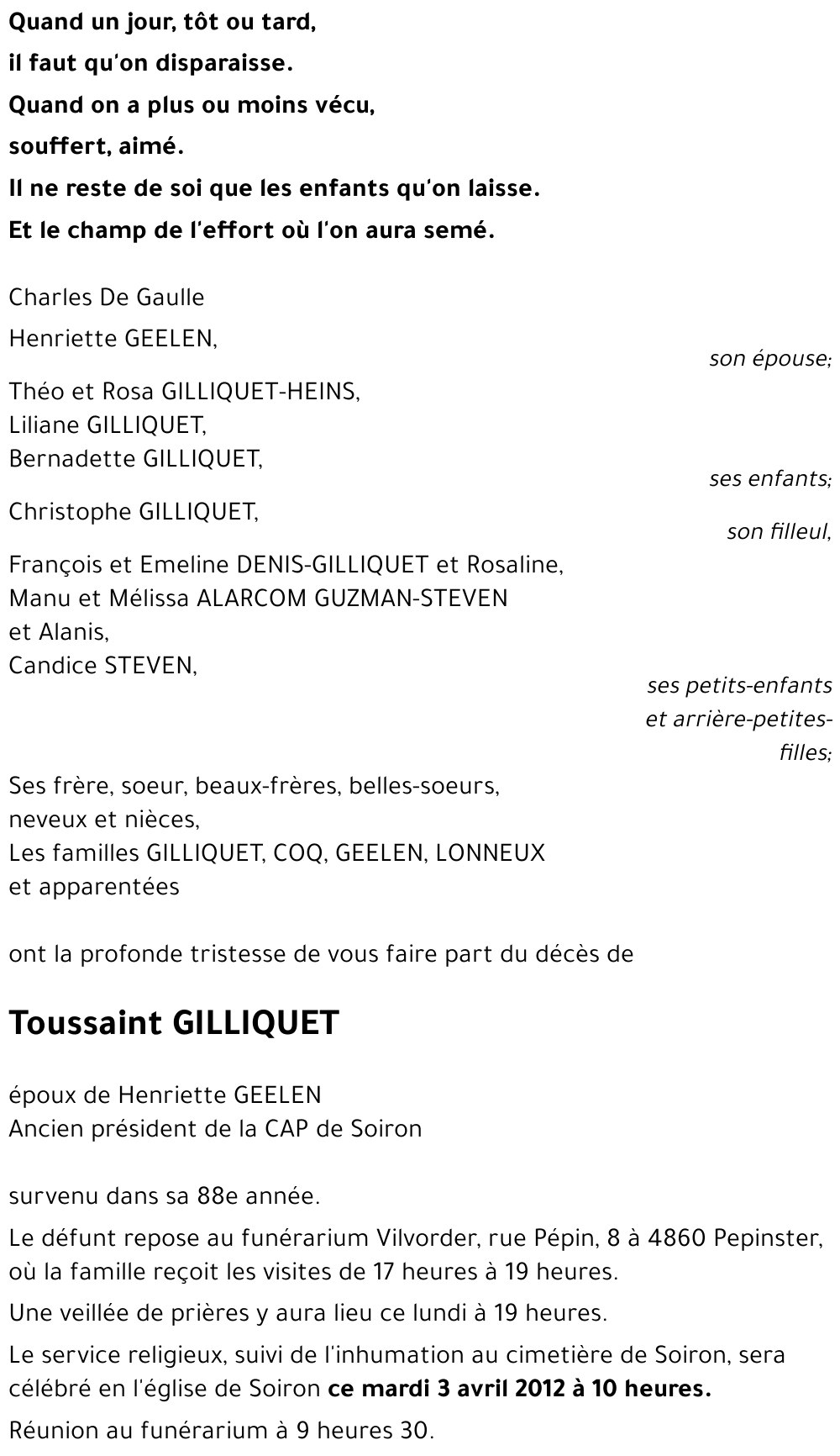 Toussaint GILLIQUET