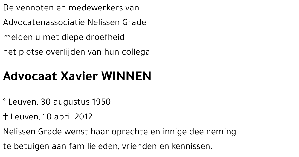 Xavier WINNEN