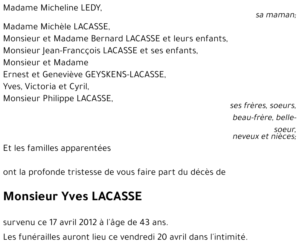 Yves LACASSE