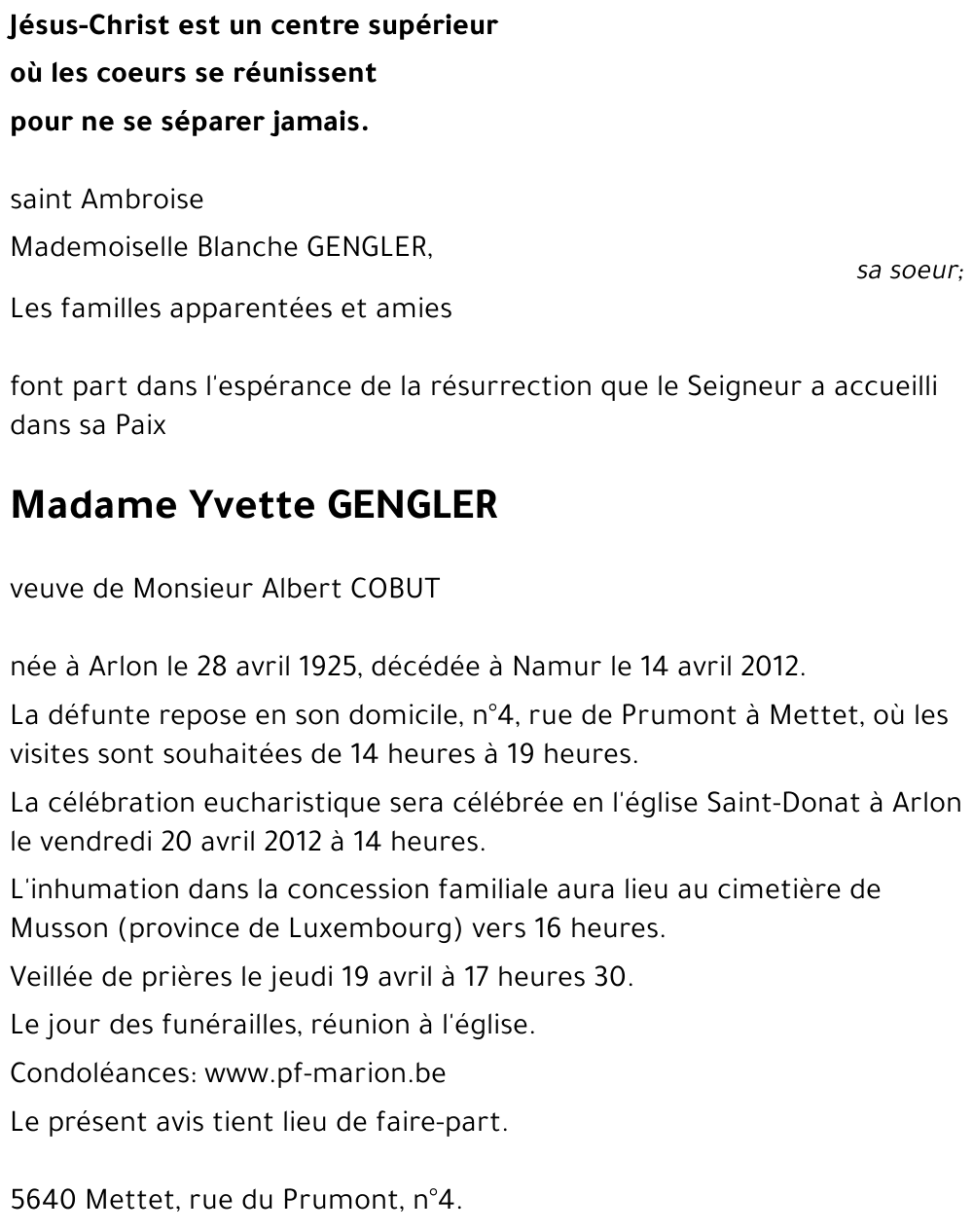Yvette GENGLER