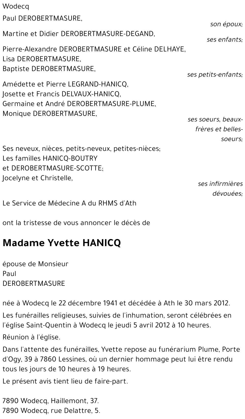 Yvette HANICQ