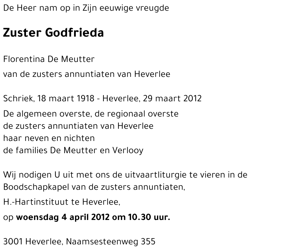 Zuster Godfrieda