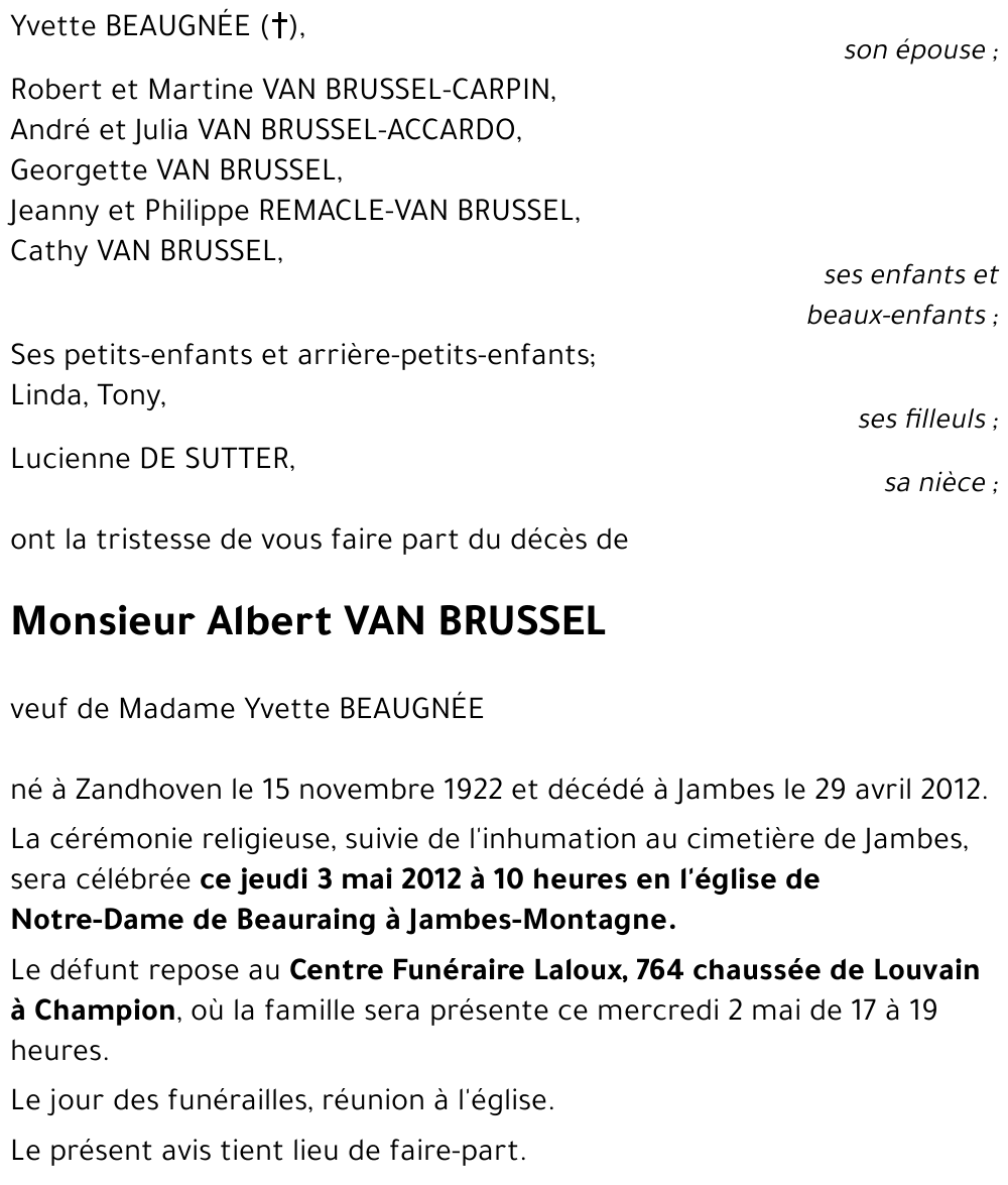 Albert VAN BRUSSEL