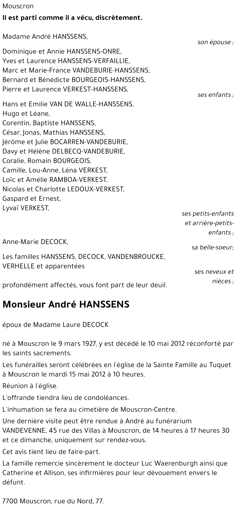 André HANSSENS