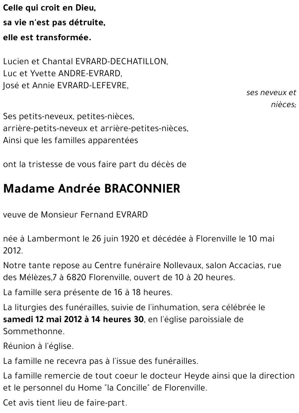 Andrée BRACONNIER