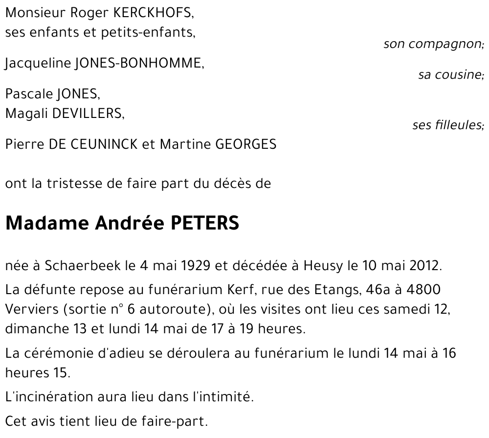 Andrée PETERS