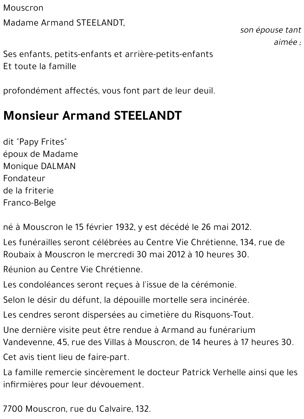 Armand STEELANDT
